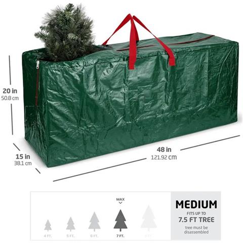 Sacchetto Porta Albero Di Natale - Materiale Pe, Varie Opzioni Di Colore, Protegge Gli Articoli Per Le Feste Dalla Polvere Green Medio - Foto 2