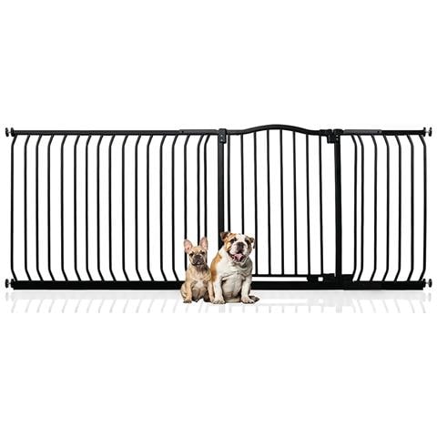 Bettacare Cancelletto Per Cani Con Parte Superiore Incurvata, 207cm - 216cm, Nero Opaco - Foto 1