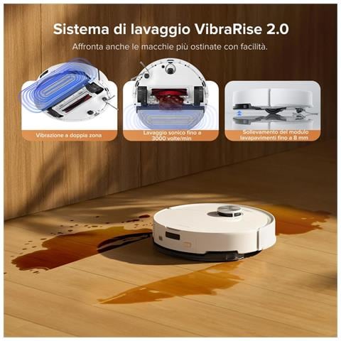 Q10 S5+ Robot Aspirapolvere con Stazione, 10.000Pa, Panno Sollevabile, Pulizia VibraRise 2.0, Anti-groviglio, Evitamento degli Ostacoli, Strategie dei Tappeti, APP, Bianco - Foto 2