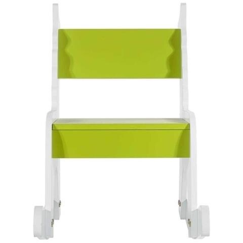 Sedia A Dondolo Per Bambini In Legno Laccata Verde 33x55x51,5cm - Foto 2