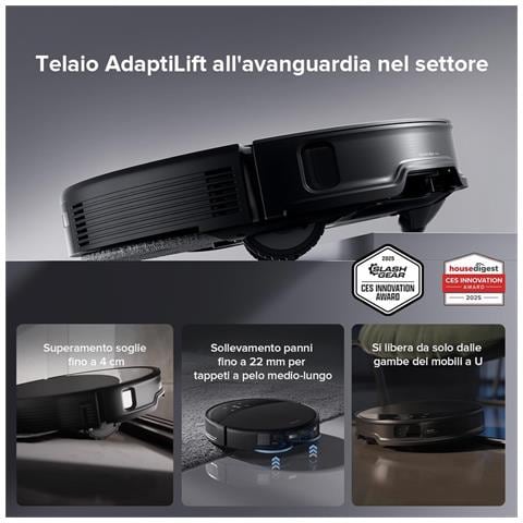 Saros 10R Robot Aspirapolvere, 7,98 cm, Antigroviglio, Telaio AdaptiLift, Rimozione Automatica dei Moci, Pulizia degli Angoli e dei Bordi, Stazione Multifunzionale 4.0 - Foto 2