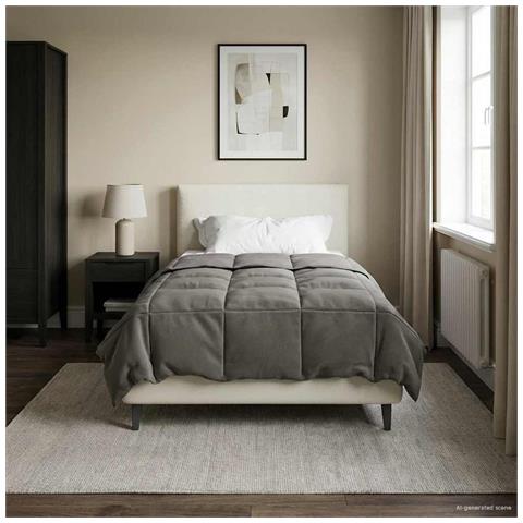 Piumone Completo Annuale Grigio chiaro 155 x 220 cm Microfibra - Foto 2