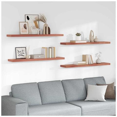 Scaffale da parete 4 pcs Rosso 120 x 23,5 x 4 cm - Foto 2