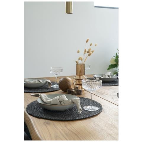 Set 4 Tovagliette Rotonde In Iuta Intrecciata Grigio Scuro Ø38 Cm - Foto 3