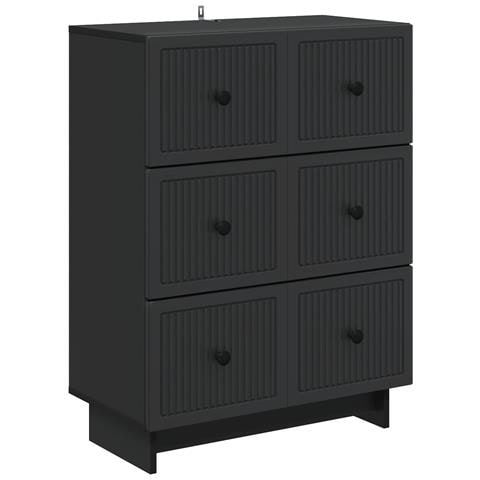 Mobile con Cassetti Nero 66 x 34,5 x 90 cm Legno ingegnerizzato - Foto 1