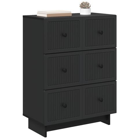 Mobile con Cassetti Nero 66 x 34,5 x 90 cm Legno ingegnerizzato - Foto 2