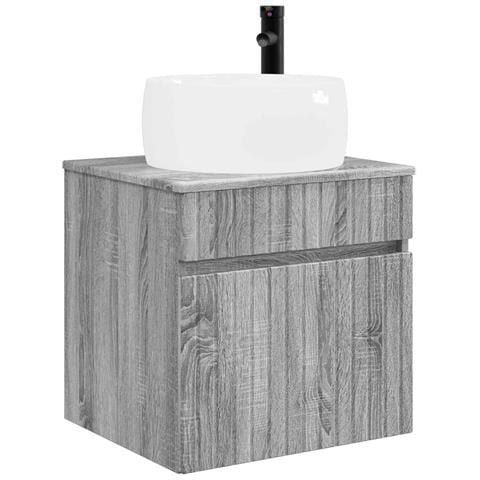 Mobile lavabo da parete Sonoma grigio 49 x 44,5 x 66 cm - Foto 1