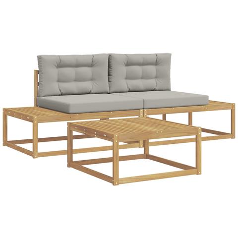 Set di divani da esterno Bianco 79 x 79 x 37 cm Poliestere - Foto 1