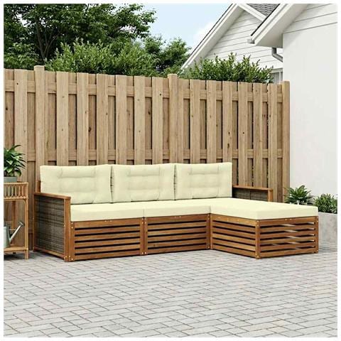 Set di divani da esterno Naturale e Crema 249,5 x 162,5 x 73 cm - Foto 2