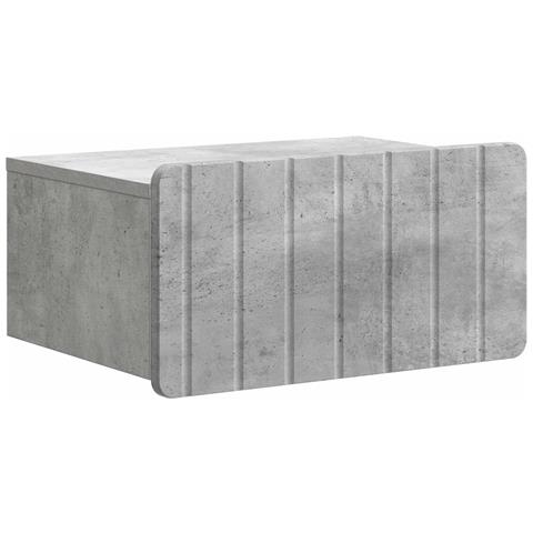Mobiletto da notte a muro Grigio Cemento 49 x 34,5 x 24 cm - Foto 1