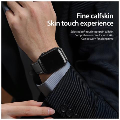 Cinturino Orologio per Apple Watch - Pelle, Nero - Foto 2