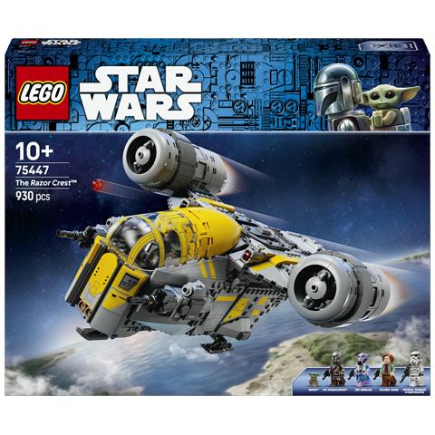 Star Wars 75447 Razor Crest, Astronave Giocattolo con 4 Minifigure e Figura Grogu, Regalo di Compleanno per Bambini 10+ - Foto 1