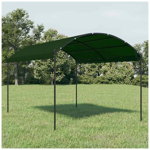 Gazebo 4 x 3 x 2,6 m Verde Poliestere e Acciaio - Foto 2