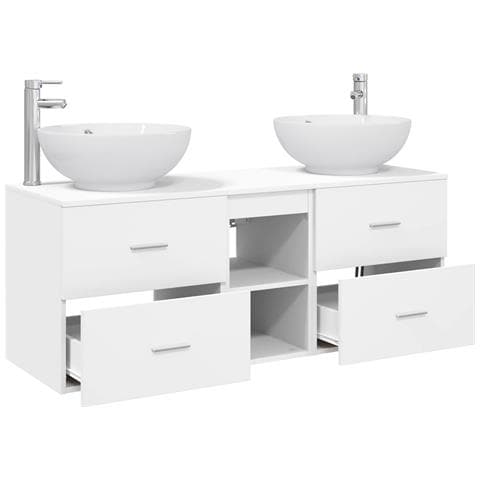 Set di mobili per il bagno 3 pz Bianco 49,5 x 44,5 x 65 cm - Foto 2