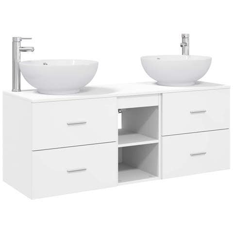 Set di mobili per il bagno 3 pz Bianco 49,5 x 44,5 x 65 cm - Foto 1