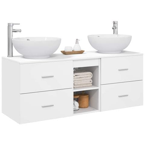 Set di mobili per il bagno 3 pz Bianco 49,5 x 44,5 x 65 cm - Foto 10