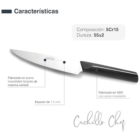 38230 - Coltello da chef, acciaio inossidabile, lama conica - Foto 3