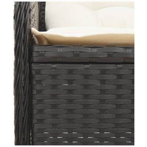 Set Divani da Giardino 5 pz con Cuscini Nero in Polyrattan - Foto 9