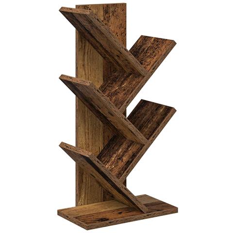 Libreria ad Albero 4 Ripiani 30 x 18 x 60 cm Legno antico - Foto 1