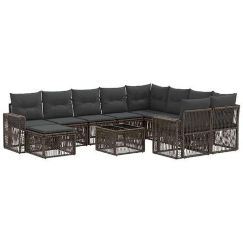 Set Divano da Giardino 11 pz Grigio polyrattan - Foto 1
