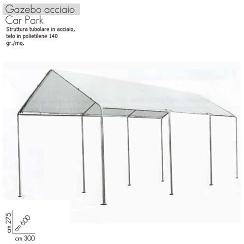 Gazebo con Struttura in Acciaio e tenda in Polietilene per Copertura Auto - Foto 4