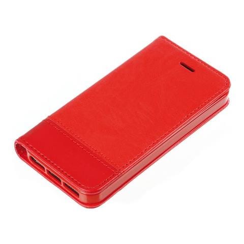 Wallet Folio Case, Cover A Libro - Apple Iphone 5 / 5s / Se - Rosso - Foto 1