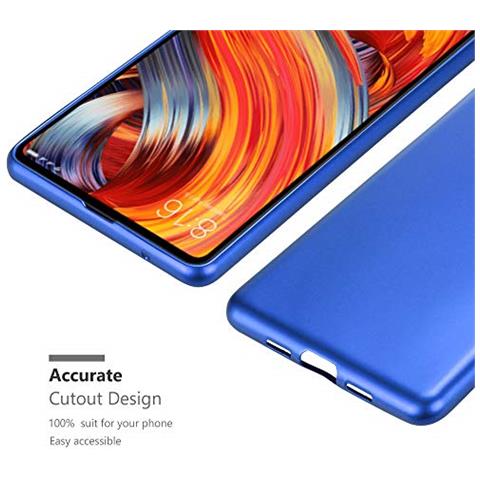 Custodia Compatibile Con Xiaomi Mi Mix 2 In Blu Metallico - Coperchio Protettivo In Silicone Tpu Flessibile - Foto 2