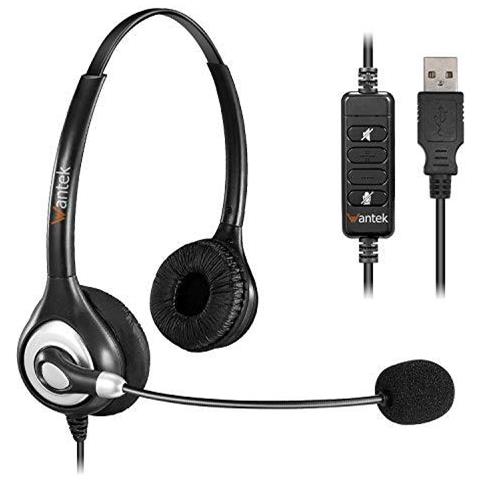 Filo Usb Cuffie Stereo Con Microfono A Cancellazione Di Rumore E Controlli In Linea Uc Affari Auricolare Per Skype Softphone Call Center Crystal Clear Chat Super Leggero Ultra Comfort (uc602)  - Foto 1