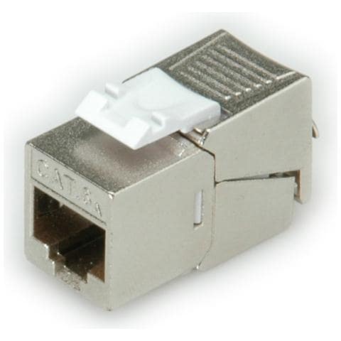 Kat. 6a Keystone, geschirmt, werkzeuglos, SLIM, silberfarben, Argento - Foto 1