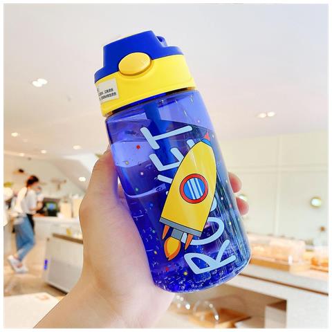 HTN (cancella) Moda Brand Bambini Coppa Di Paglia Plastica Bottiglie Acqua Plastica Baby Cartoon Ncreative Kettle Bollitore Acqua Bottiglie Acqua Scuola Bambini