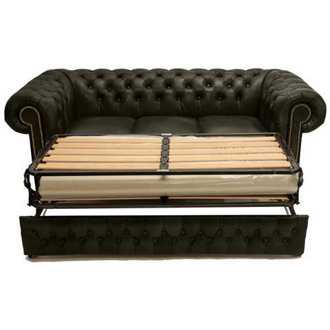 Divano Chesterfield Letto Chesterfield First Class - 3 Posti - Cloudy Verde - Pelle - Foto 7