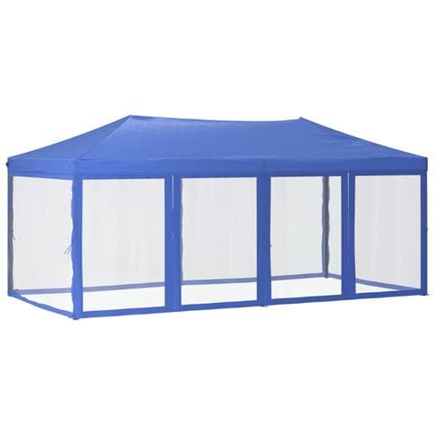 Tenda Per Feste Pieghevole Con Pareti Laterali Blu 3x6 M - Foto 1