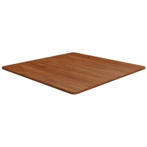 Piano Tavolo Quadrato Marrone Scuro 80x80x1,5cm Rovere Trattato - Foto 1