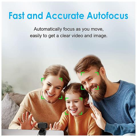 Webcam Full Hd 1080p 60fps Con Anello Led Illuminazione 3 Colori Microfono Pc - Foto 2