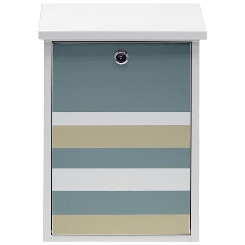 Premium E5601-str Cassetta Postale Individuale In Acciaio Con Serigrafia Decorativa ""lines"", Dimensione M (din A4 E Riviste), Bianco - Foto 3