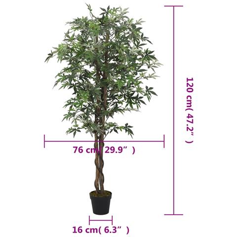 Acero Artificiale 336 Foglie 120 Cm Verde - Foto 8