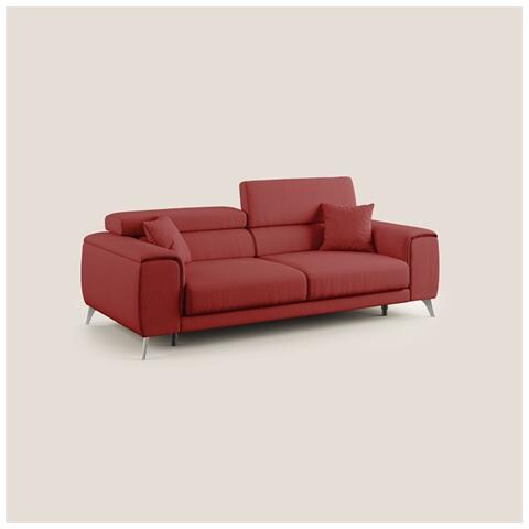 Fusion Divano con sedute allungabili in tessuto smacchiabile T05 215 cm rosso - Foto 1
