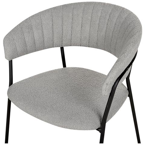 Set Di 2 Sedie Da Pranzo Bouclé Grigio Mariposa - Foto 2