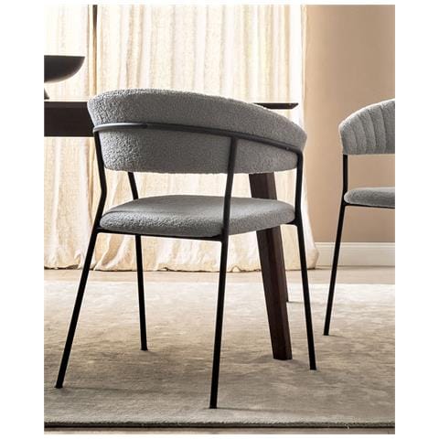 Set Di 2 Sedie Da Pranzo Bouclé Grigio Mariposa - Foto 1