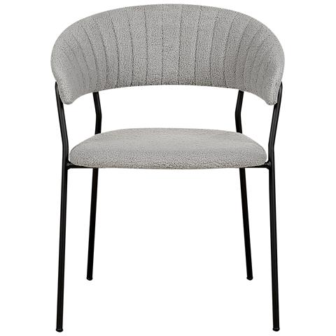 Set Di 2 Sedie Da Pranzo Bouclé Grigio Mariposa - Foto 8