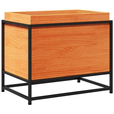 Fioriera Giardino Marrone Cera 60x50x40 Cm Legno Massello Pino - Foto 2