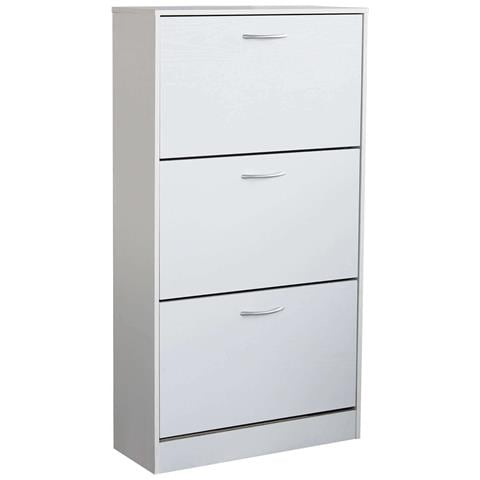 Scarpiera Da Interno A 3 Ante In Legno Con Doppio Scomparto Flora - White - Foto 1