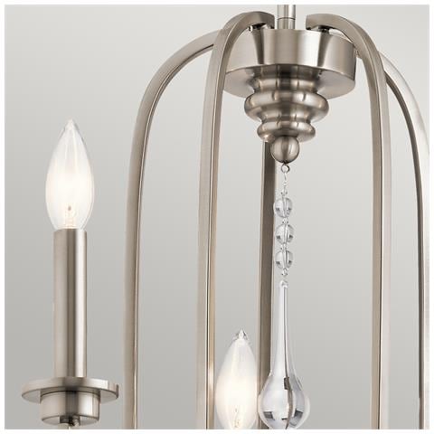 Lampadario Classico Karlee Acciaio Peltro Classico Cristallo 5 Luci E14 - Foto 2