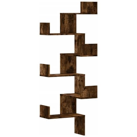 Scaffale Angolare A Muro Rovere Fumo 45x45x147 Cm Multistrato - Foto 2