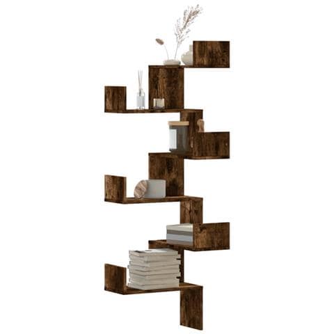 Scaffale Angolare A Muro Rovere Fumo 45x45x147 Cm Multistrato - Foto 1