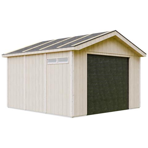 Garage Di Qualità Premium 13 M² - L378xl412 Cm - Garage Per Moto, Biciclette, Macchine Da Giardinaggio - Costruzione Con Pannelli Lp Smartside - Capannone Da Giardino M990b - Foto 2