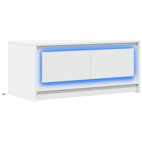 Tavolino Da Salotto Con Luci Led Bianco In Truciolato - Foto 3