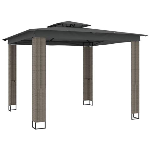 Gazebo Con Tetto Doppio Antracite 2,94x2,94 M In Acciaio - Foto 1