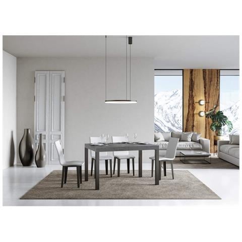 Tavolo Allungabile 90x120/224 Cm Everyday Premium Cemento Telaio Antracite - Foto 4