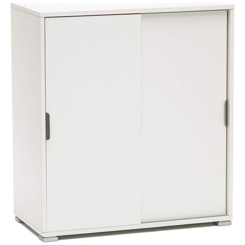 Mobiletto Da Interno In Legno Nobilitato Bilaminato Con Ante Scorrevoli 3 Ripiani Linea Classic - White - Foto 1